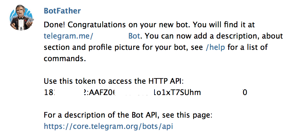 Obteniendo un Token para interactuar con la API HTTP de Telegram